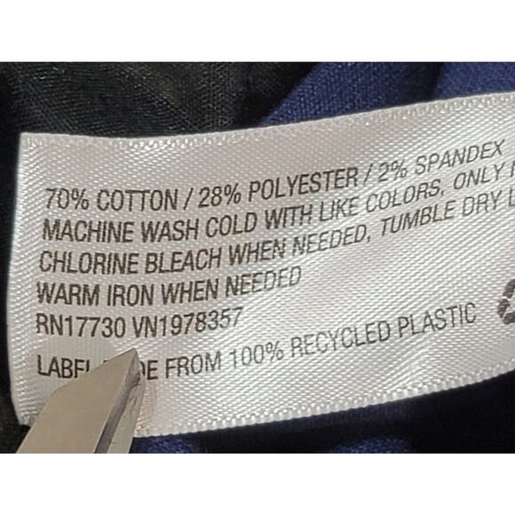 A New Day Blue Corduroy Women's Pants 12 Flat Front Pockets Stretchy Soft - Picture 4 of 4